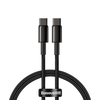 Kabeļi - Baseus Tungsten Gold Cable Type-C to Type-C 100W 2m (black) CATWJ-A01 - ātri pasūtīt no ražotāja