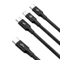 Kabeļi - Baseus Rapid Series 3-in-1 cable USB-C For M+L+T 20W 1.5m Black CAMLT-SC01 - ātri pasūtīt no ražotāja