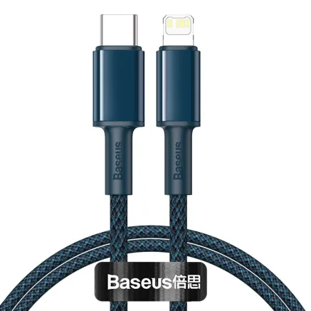 Baseus High Density Braided Cable Type-C to Lightning, PD, 20W, 2m (blue) CATLGD-A03