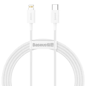 Kabeļi - Baseus Superior sērijas kabelis no USB-C uz Lightning, 20W, PD, 1,5m (balts) CATLYS-B02 - ātri pasūtīt no ražotāja