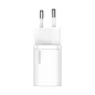 Baterijas, akumulatori un lādētāji - Baseus Super Si Quick Charger 1C 20W with USB-C cable for Lightning 1m (white) - ātri pasūtīt no ražotāja