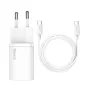 Baterijas, akumulatori un lādētāji - Baseus Super Si Quick Charger 1C 25W with USB-C cable for USB-C 1m (white) - ātri pasūtīt no ražotāja