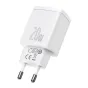 Baterijas, akumulatori un lādētāji - Baseus Compact Quick Charger, USB, USB-C, 20W (white) CCXJ-B02 - ātri pasūtīt no ražotāja