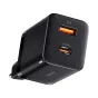Baterijas, akumulatori un lādētāji - Baseus Super Si Pro Quick Charger USB + USB-C 30W (black) CCSUPP-E01 - ātri pasūtīt no ražotāja