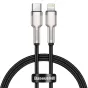Kabeļi - USB-C kabelis Lightning Baseus Cafule, PD, 20W, 0,25m (melns) CATLJK-01 - ātri pasūtīt no ražotāja