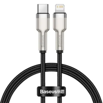 Kabeļi - USB-C kabelis Lightning Baseus Cafule, PD, 20W, 0,25m (melns) CATLJK-01 - ātri pasūtīt no ražotāja