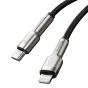 Kabeļi - USB-C kabelis Lightning Baseus Cafule, PD, 20W, 0,25m (melns) CATLJK-01 - ātri pasūtīt no ražotāja