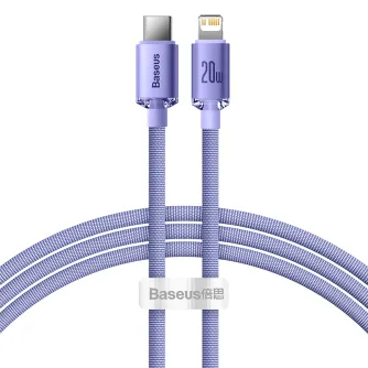 Kabeļi - Baseus Crystal Shine cable USB-C to Lightning, 20W, PD, 1.2m (purple) CAJY000205 - ātri pasūtīt no ražotāja