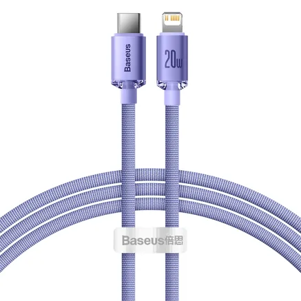 Baseus Crystal Shine cable USB-C to Lightning, 20W, PD, 1.2m (purple) CAJY000205