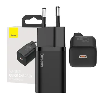 Baterijas, akumulatori un lādētāji - Baseus Super Si Quick Charger 1C 25W (black) CCSP020101 - ātri pasūtīt no ražotāja