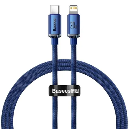 Baseus Crystal cable USB-C to Lightning, 20W, 1.2m (blue) CAJY000203