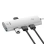 Sortimenta jaunumi - Baseus Lite Series Hub 4in1 USB to 4x USB 3.0, 25cm (White) WKQX030002 - ātri pasūtīt no ražotāja