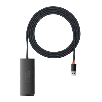 Hub 4w1 Baseus Lite Series USB do 4x USB 3.0 2m (czarny) WKQX030201