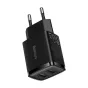 Wall charger - Baseus Compact Quick Charger, 2x USB, 10.5W (black) CCXJ010201 - quick order from manufacturer
