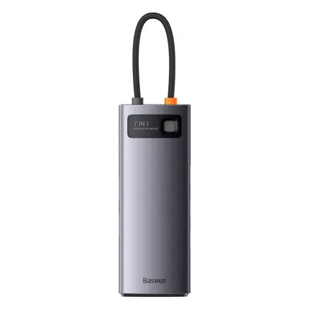 Hub 7in1 Baseus Metal Gleam Series, USB-C to 3x USB 3.0 + 2x HDMI + USB-C PD 