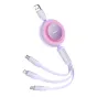 Kabeļi - Baseus Bright Mirror 3, USB 3-in-1 kabelis micro USB / USB-C / Lightning 66W / 2A 1.1m (violets) CAMJ010105 - ātri pasūtīt no ražotāja