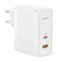 Wall charger Baseus GaN5 Pro USB-C + USB, 100W + 1m cable (white) CCGP090202