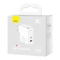 Kabeļi - Wall charger Baseus GaN5 Pro USB-C + USB, 100W + 1m cable (white) CCGP090202 - ātri pasūtīt no ražotāja