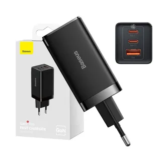 Kabeļi - Wall charger Baseus GaN5 Pro 2xUSB-C + USB, 65W (black) CCGP120201 - ātri pasūtīt no ražotāja