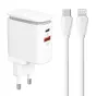 Kabeļi - Wall charger LDNIO A2423C USB, USB-C + USB-C - Lightning cable A2423C Type C to lig - ātri pasūtīt no ražotāja
