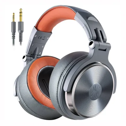OneOdio Pro50 Grey Headphones Dual Jack 50mm Drivers Foldable