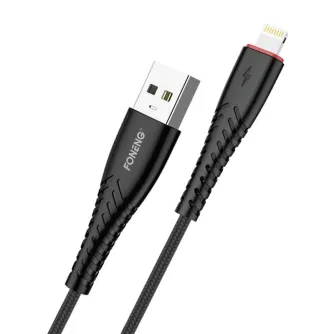 Discontinued - Cable USB braid data Foneng X15 iPhone (black) X15 iPhone / Black