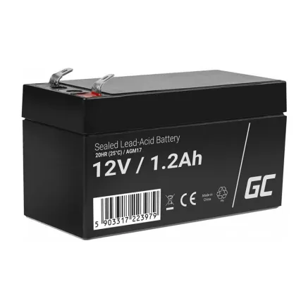 Green Cell Rechargeable battery AGM 12V 1.2Ah Maintenancefree for UPS ALARM 