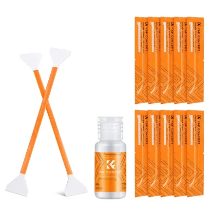 K&F Concept 10Pcs Double-Headed Cleaning Stick + 20ML Cleaning Solution SKU.1965