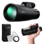 Optiskie tēmekļi - K&F Concept 12x50 Monocular Telescope High Definition BAK-4 Prism IP65 Waterproof, Black KF33.068 - ātri pasūtīt no ražotāja