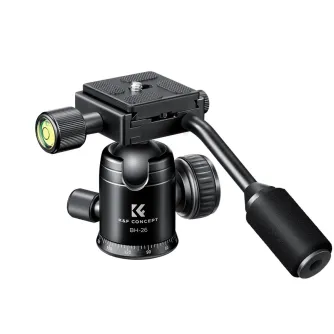 Tripod Heads - K&F Concept 26mm Metal Tripod Ball Head with Handle 360 Degree Rotating Panoramic - quick order from manufacturer
