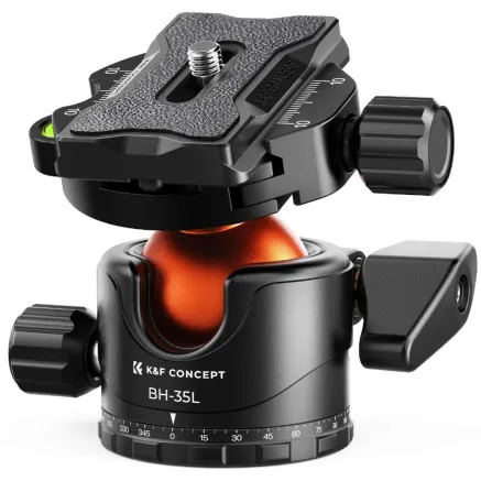 K&F Concept Professional 35mm Metal Tripod Ball Head 360 Degree Rotating Panoramic 