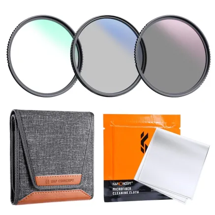 K&F Concept55mm 3pcs Professional Lens Filter Kit (MCUV/CPL/ND4) + Filter Pouch SKU.1939V1