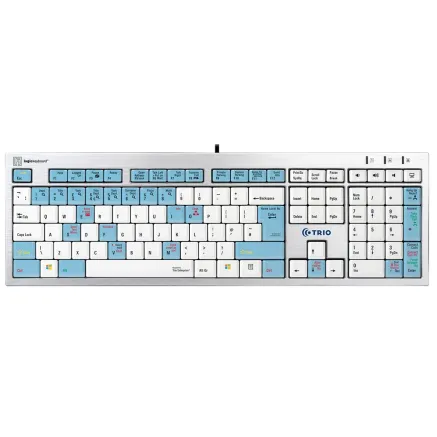 Logic Keyboard Trio Ent. Att. Telecom keyboard. UK LKB-TRIO-AJPU-UK