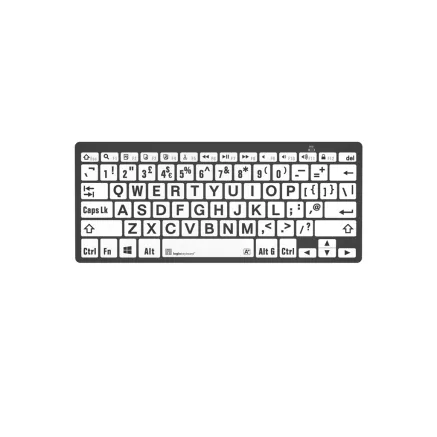 Logic Keyboard XLPrint Bluetooth Black on White UK PC LKB-LPBW-BTPC-UK