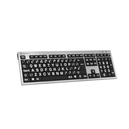 Logic Keyboard XLPrint PC Slim Line White on Black UK LKB-LPRNTWB-AJPU-UK