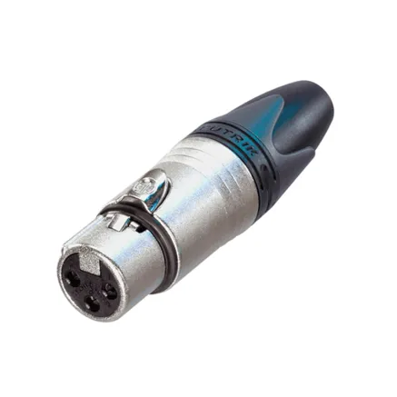 Neutrik NC3FXX XLR Cable Connector, 3 Pole, Female, Nickel.