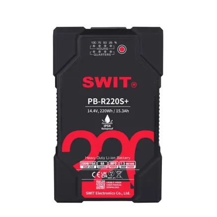 Swit PB-R220S+ 220Wh Waterproof IP54 Robust Heavy-duty Battery V-Mount PB-R220S+