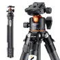 Statīvu aksesuāri - K&F Concept K&F 1.7m Carbon Fiber Travel Tripod Max Height,lightweight tripod 15kg Load for DSLR Cameras A254C4+BH-35L KF09.098 - ātri pasūtīt no ražotāja