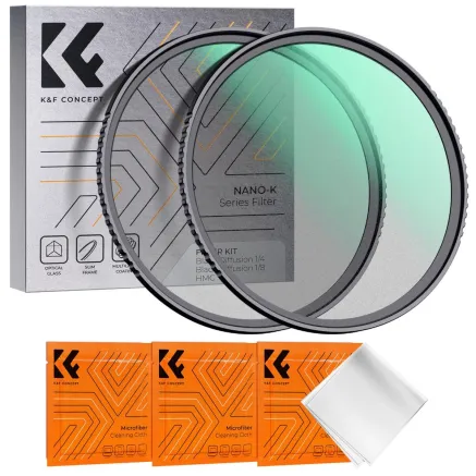 K&F Concept 82MM K Series Black Mist Filter Kit 1/4+1/8+3pc cleaning cloths SKU.1717V1