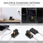 K&F Concept NP-FZ100 dvigubo baterijų įkroviklis su dviem 2280mAh baterijomis, tinkamomis Sony kameroms, įkrovimas per USB-A ir Type-C sąsajas, rodomas su sieniniu įkrovikliu, automobiliniu įkrovikliu, nešiojamu kompiuteriu ir e