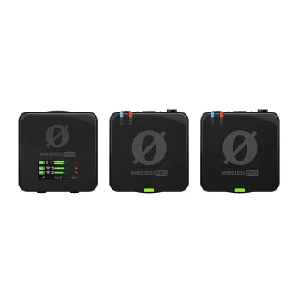 RØDE Wireless PRO 2x mikrofonų rinkinys su skaitmeniniu ekranu ir LED indikatoriais