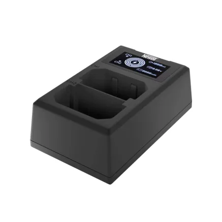 Newell LCD dual-channel charger with power bank and SD card reader for NP-W126 batteries for Fujifilm