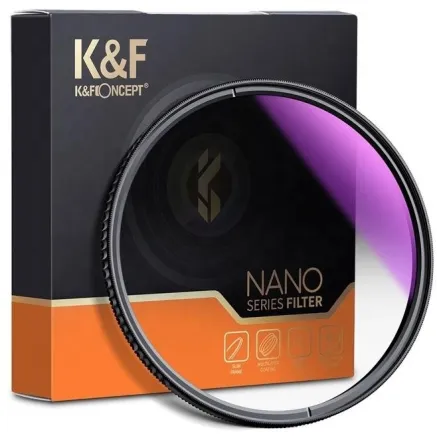K&F Concept 55MM Nano-X Soft Graduated ND8 Filter, HD, Waterproof, Anti Scratch, Blue Coated KF01.1540