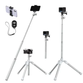 K&F Concept K&F 170cm Eccentric Tube Cellphone Tripod, Lightweight Super Portable Selfie Stick, DSLR Camera Tripod E224A3+BH-...