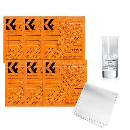 K&F Concept 7 in 1 Cleaning kit, 10*10cm While Vacuum Cleaning Cloth*6 + 30ml Cleaning Liquid SKU.2009