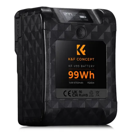 K&F Concept MINI V-Lock 99Wh battery supports 65W PD Fast Charge,6700mAh, for camera/lighting equipment KF28.0024