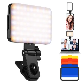 On-camera LED light - K&F Concept K&F Phone clip light, 4W, 2000mAh battery capacity, CRI95+, color temperature 3000K-10000K KF34.034 - buy today in Master Foto store and with delivery
