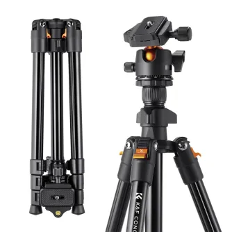 Tripod Accessories - K&F Concept 1.6m Lightweight Aluminum Travel Tripod Compact Vlog Camera Tripod Flexible & Portable 8kg Load with Portable, fo... - quick order from manufacturer Best choise selected by experts