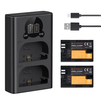 K&F Concept LP-E6NH 2250mAh Digital Camera Dual Battery with Dual Channel