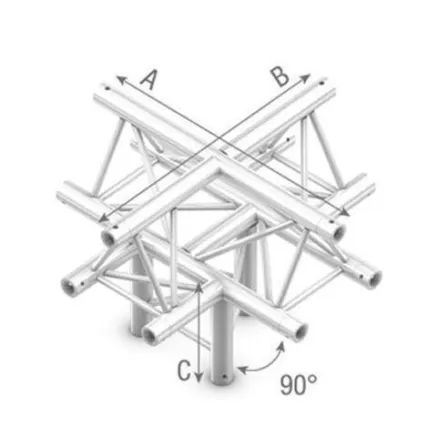 Studioking Truss T-Cross 90 Degree 5 Way Apex Up